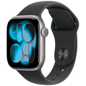 Apple Watch Series 11 42 mm Aluminium (GPS+Cellular) Sportarmband S/M  schwarz, space gray