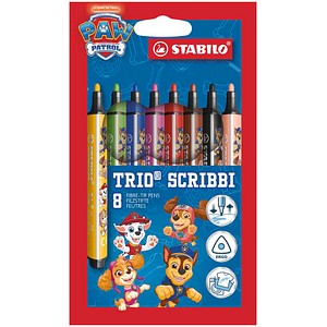 STABILO Trio Scribbi PAW Patrol Filzstifte farbsortiert, 8 Pack