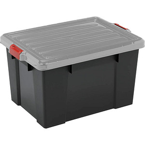 IRIS Ohyama DIY SK-210 Aufbewahrungsbox 21,0 l schwarz, grau, rot 29,7 x 46,0 x 25,7 cm, 1 St.