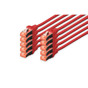 DIGITUS RJ45-Stecker/RJ-45 Stecker Netzwerkkabel DK-1644-005-R-10 0,5 m rot, 10 St.
