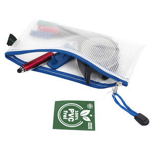 FolderSys Reißverschlussbeutel DIN lang transparent/blau 0,20 cm, 1 St.