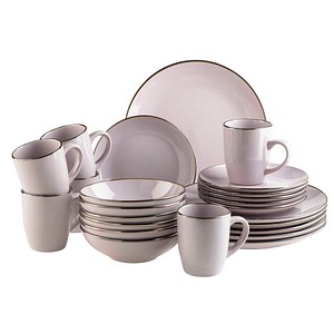 MÄSER Geschirrset METALLIC RIM lila 24-tlg., 1 Set