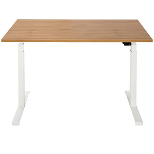 ith möbel EasyT elektrisch höhenverstellbarer Schreibtisch eiche rechteckig, T-Fuß-Gestell weiß 120,0 x 80,0 cm