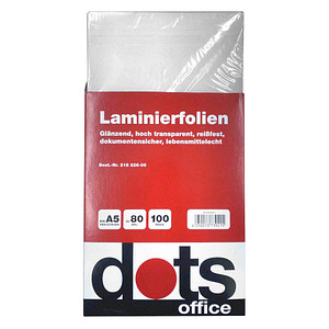 dots Laminierfolien glänzend für A5 80 micron, 100 St.