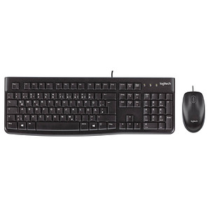Logitech MK120 Tastatur-Maus-Set kabelgebunden schwarz