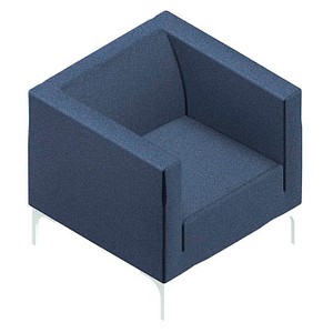 Quadrifoglio Besuchersessel Arte blau weiß Stoff 75,0 x 74,0 x 71,0 cm, 1 St.