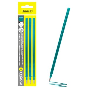 ONLINE® magiXX L Gelschreiberminen türkis 0,7 mm 3 St.