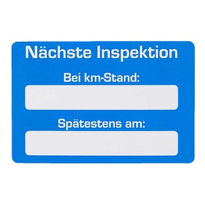 EICHNER Aufkleber Nächste Inspektion bei, blau/weiß, 250 St.