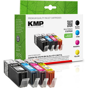 KMP C107PIXV  schwarz, cyan, magenta, gelb Druckerpatronen kompatibel zu Canon PGI-570 XL PGBK, CLI-571 XL C/M/Y, 4er-Se