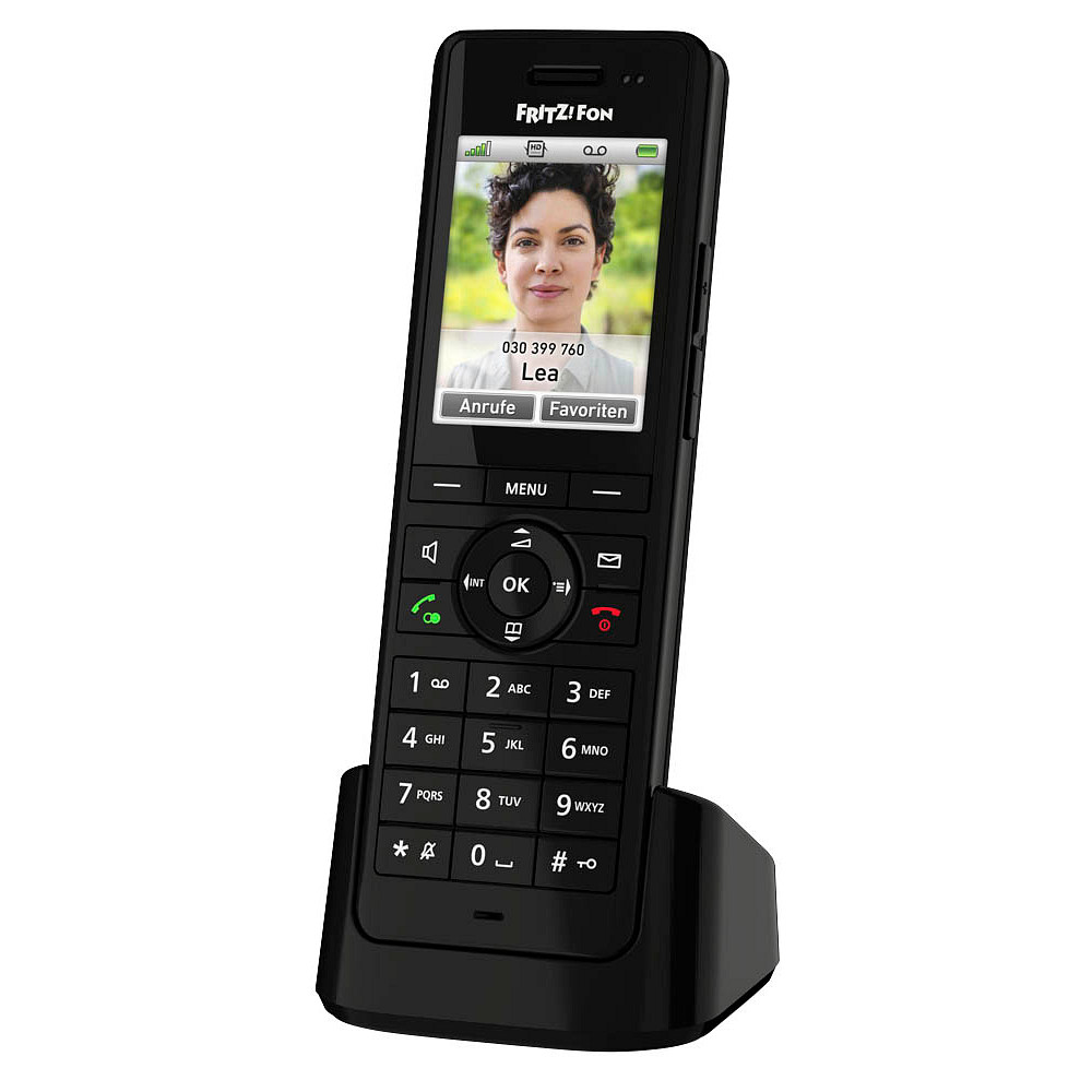 AVM FRITZ!Fon X6 Printus Schnurloses Telefon | schwarz mit Anrufbeantworter