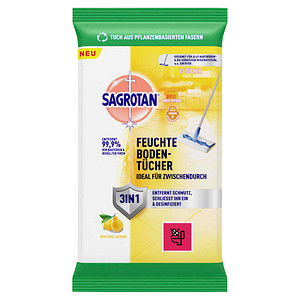 SAGROTAN® 3IN1 Feuchte Bodentücher sonstige Fasern, 15 Tücher