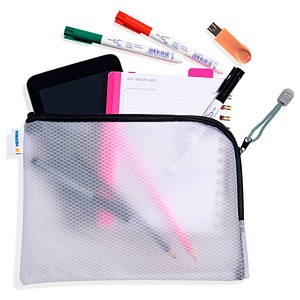 HERMA Reißverschlussbeutel DIN A5 transparent/schwarz, 1 St.