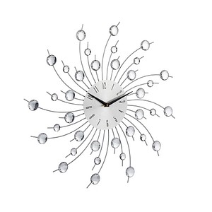 relaxdays Wanduhr silber Eisen, Acryl, Ø 50,0 cm