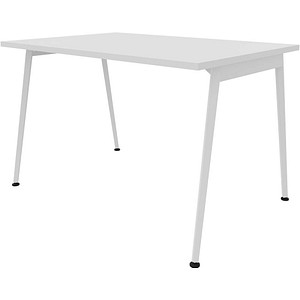 Quadrifoglio X3 Schreibtisch weiß rechteckig, 4-Fuß-Gestell weiß 120,0 x 80,0 cm