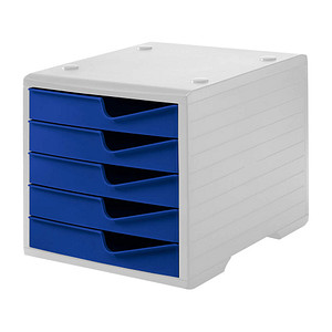 styro Schubladenbox styroswingbox  blau 275-8430.351, DIN C4 mit 5 Schubladen