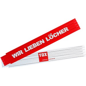 TOX Meterstab WIR LIEBEN LÖCHER, 09969001/T, Holz 200 cm