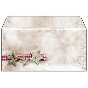 SIGEL Weihnachtsbriefumschläge Winter Chalet DIN lang ohne Fenster, 25 St.