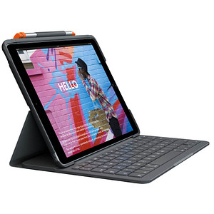 Logitech SLIM FOLIO Tablet-Tastatur schwarz geeignet für Apple iPad 7. Gen (2019), Apple iPad 8. Gen (2020), Apple iPad 