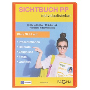 PAGNA School Sichtbuch DIN A4, 20 Hüllen orange, 1 St.