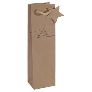 SIGEL Geschenktüten für Flaschen Christmas tree Motiv 10,0 x 35,0 cm, 5 St.