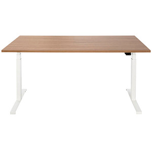 ith möbel EasyT elektrisch höhenverstellbarer Schreibtisch kirschbaum rechteckig, T-Fuß-Gestell weiß 160,0 x 80,0 cm
