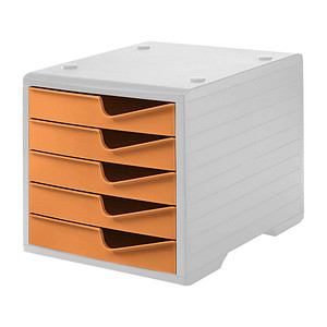 styro Schubladenbox styroswingbox  apricot 275-8430.4181, DIN C4 mit 5 Schubladen