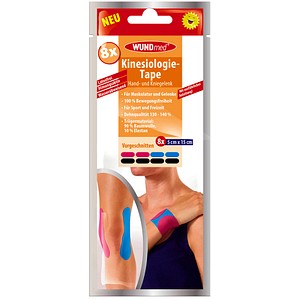 WUNDmed® Tape Kinesiologie Tape Hand- und Kniegelenk 04-048 schwarz 5,0 x 15,0 cm, 8 St.