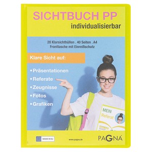 PAGNA School Sichtbuch DIN A4, 20 Hüllen lindgrün, 1 St.