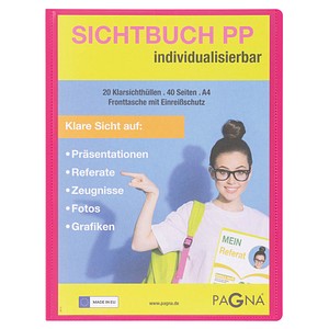 PAGNA School Sichtbuch DIN A4, 20 Hüllen dunkelrosa, 1 St.