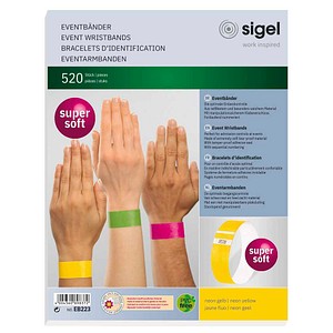 SIGEL Eintrittsbänder gelb, 520 St.