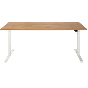ith möbel EasyT elektrisch höhenverstellbarer Schreibtisch eiche rechteckig, T-Fuß-Gestell weiß 180,0 x 80,0 cm