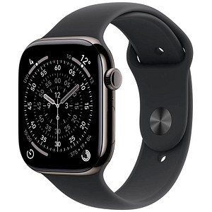 Apple Watch Series 11 42 mm Titan (GPS+Cellular) Sportarmband M/L  schwarz, schiefer