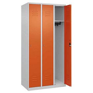 CP Spind Classic Plus reinorange, lichtgrau 080000-30 S10031, 3 Schließfächer 90,0 x 50,0 x 185,0 cm