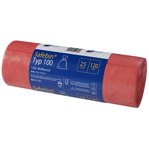Meditrade® Müllbeutel Safebin®Typ 100 120,0 l rot 54,0 µm, 25 St.