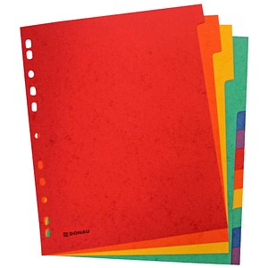 DONAU Register DIN A4+ Überbreite 12 rot, orange, gelb, grün, blau, lila 12-teilig, 1 Satz