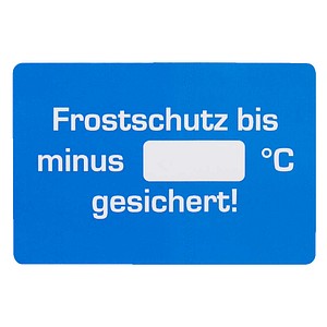 EICHNER Aufkleber Frostschutz bis minus ...ºC gesichert, blau/weiß, 250 St.