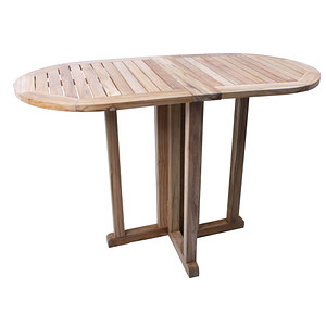 Garden Pleasure Gartentisch SOLO natur oval 60,0 x 15,0/65,0/120,0 x 75,0 cm