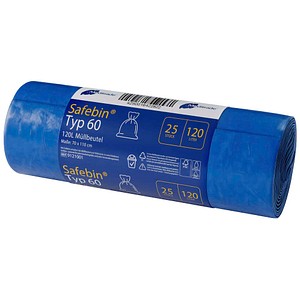Meditrade® Müllbeutel Safebin®Typ 60 120,0 l blau 37,0 µm, 25 St.