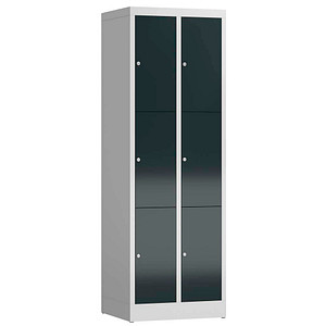ClassiX Schließfachschrank anthrazit, lichtgrau X-520328, 6 Schließfächer 59,0 x 50,0 x 180,0 cm