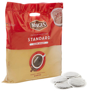 MINGES PREMIUM DARK ROAST Kaffeepads, Arabica- und Robustabohnen kräftig, 108 St.