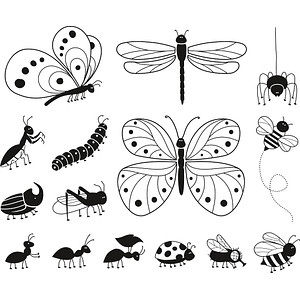 HEYDA Motivstempel-Set Insekten, 1 St.