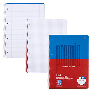 Staufen® Collegeblock Premio Twice Lineatur 27/28 liniert und kariert DIN A4 Innen- und Außenrand, 1 St.