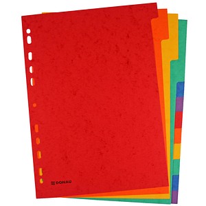 DONAU Register DIN A4 Vollformat 12 rot, orange, gelb, grün, blau, lila 12-teilig, 1 Satz