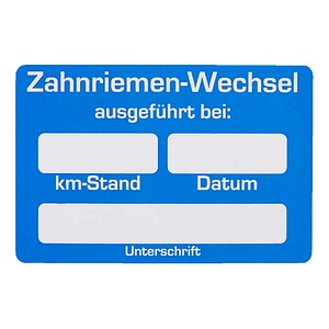 EICHNER Aufkleber Zahnriemen-Wechsel ausgeführt bei, blau/weiß, 250 St.