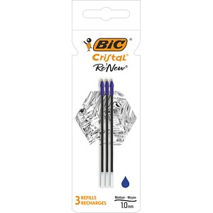 BIC Cristal Re'New Kugelschreiberminen M blau, 3 St.