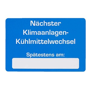 EICHNER Aufkleber Nächster Klimaanlagen-Kühlmittelwechse, blau/weiß, 250 St.