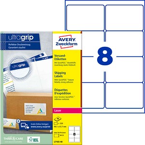 AVERY Zweckform Versandetiketten L7165-40 weiß 99,1 x 67,7 mm, 40 Blatt
