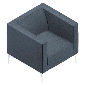 Quadrifoglio Besuchersessel Arte grau weiß Stoff 75,0 x 74,0 x 71,0 cm, 1 St.