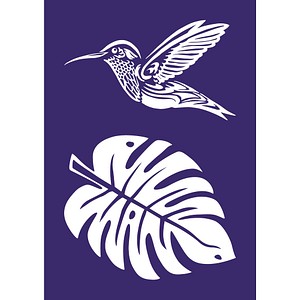 Rayher Siebdruckschablone Kolibri blau