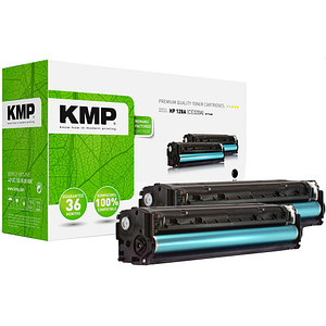 KMP H-T144D  schwarz Toner kompatibel zu HP 128A (CE320AD), 2er-Set
